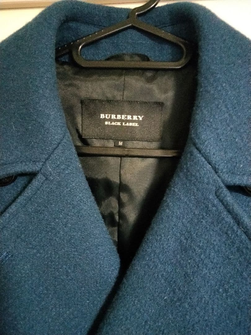 BURBERRY BLACK LABEL Pコート ウール ブルー M