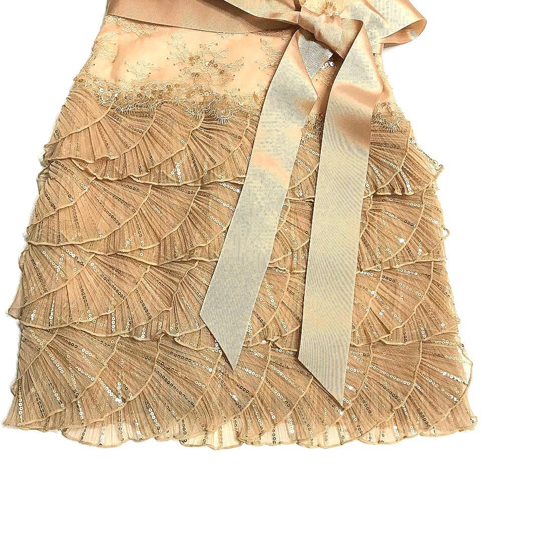 レア【極美品】サイズ0 タダシショージ ベアトップドレス ビーズ レース xs