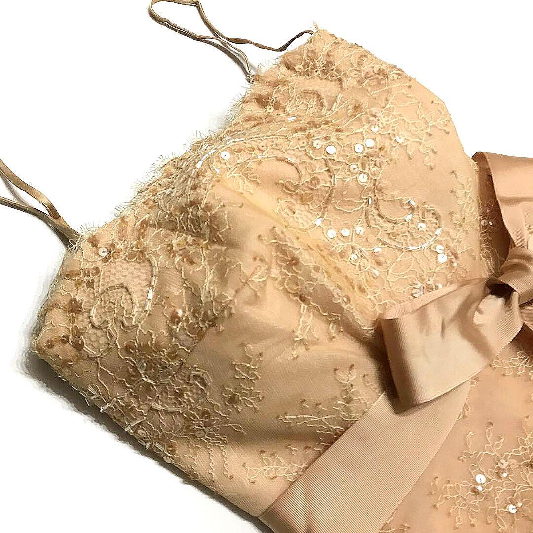 レア【極美品】サイズ0 タダシショージ ベアトップドレス ビーズ レース xs