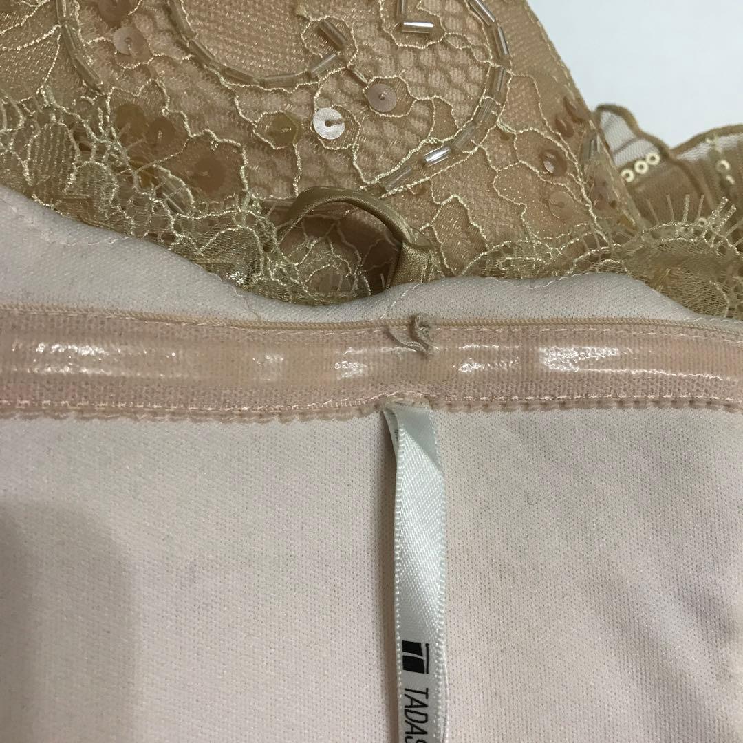 レア【極美品】サイズ0 タダシショージ ベアトップドレス ビーズ レース xs