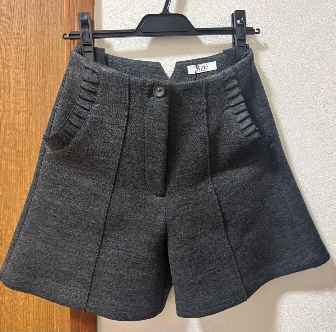 【アメノチハレ】トラペーズショートパンツ　グレー　サイズS 新品タグ付き