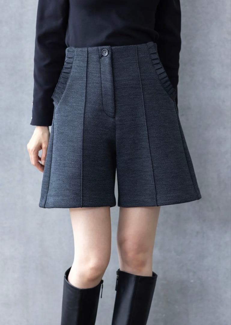 【アメノチハレ】トラペーズショートパンツ　グレー　サイズS 新品タグ付き