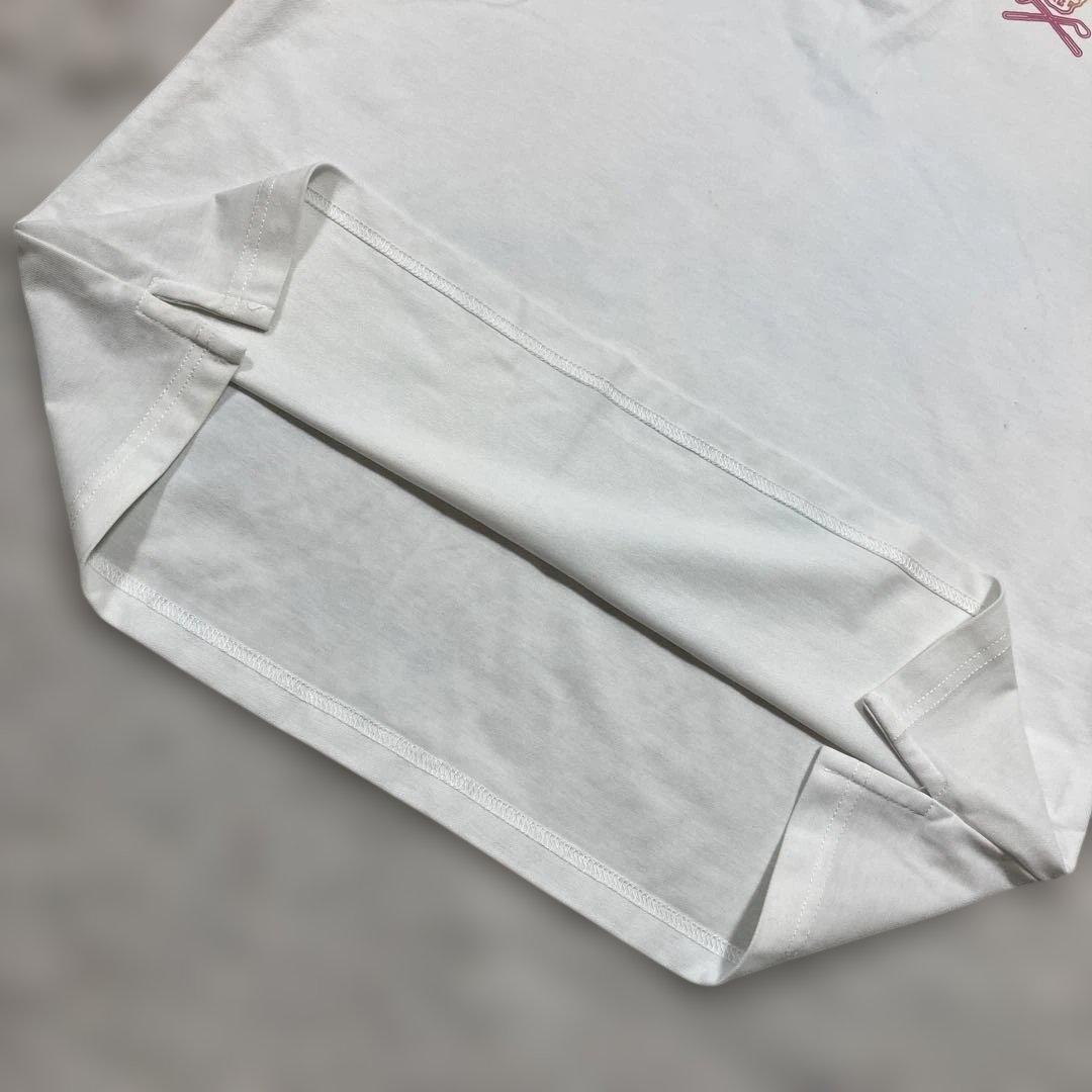 極美品 マークアンドロナ ゴルフウェア 半袖ポロシャツ 白 ドクロ Lサイズ相当