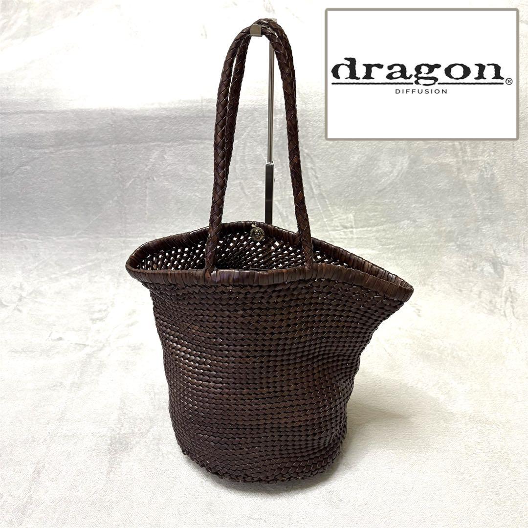 Dragon ドラゴンディフュージョン　メッシュトート　ブラウン　カゴバッグ