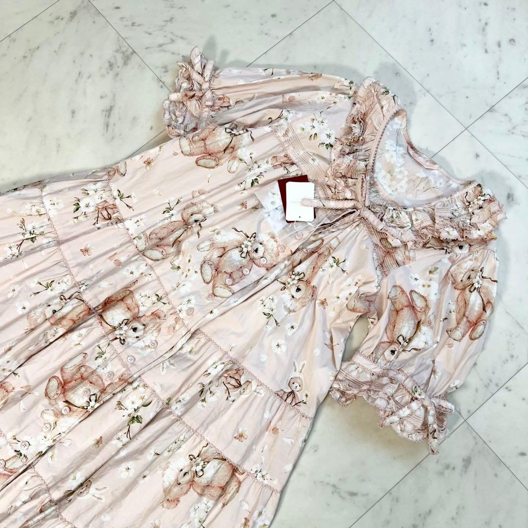 定価12万 タグ付 PINKHOUSE 2025 桜テディのワンピース ピンク