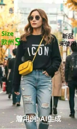 うー DSQUARED2 ICON刺繡スウェットトレーナー