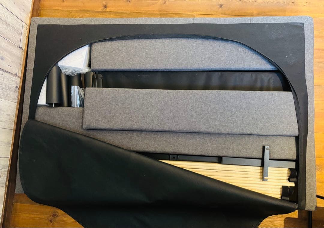 ZINUS Shalini ファブリック ベッドフレーム セミダブル