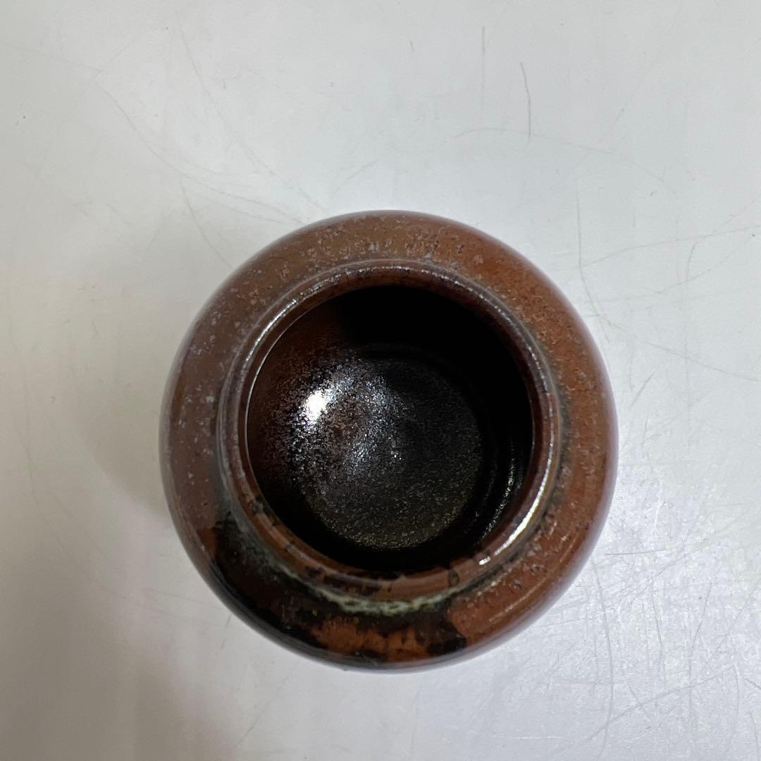 ☆茶3 名工　杉田祥平造　清閑寺窯　瀧浪　茶入　共箱　h7.8cm