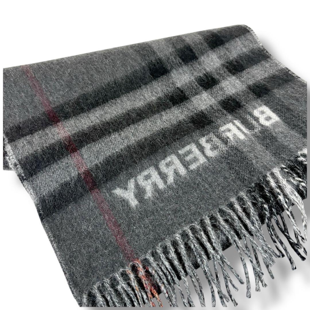 極美品✨現行ロゴ BURBERRY バーバリーチェック カシミア100%マフラー