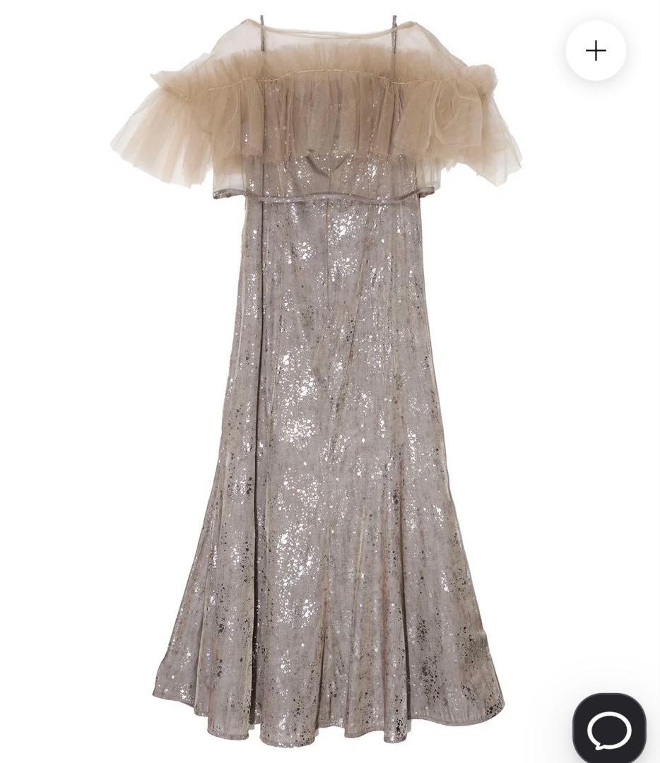 Leja チュールフリルボレロペイントマーメイドワンピースドレス