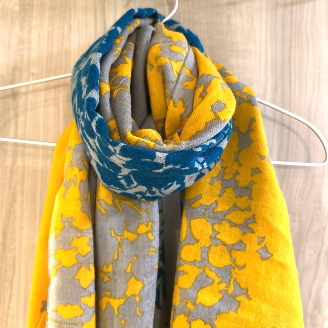 HPFrance 大判ストール　イエロー×ブルー