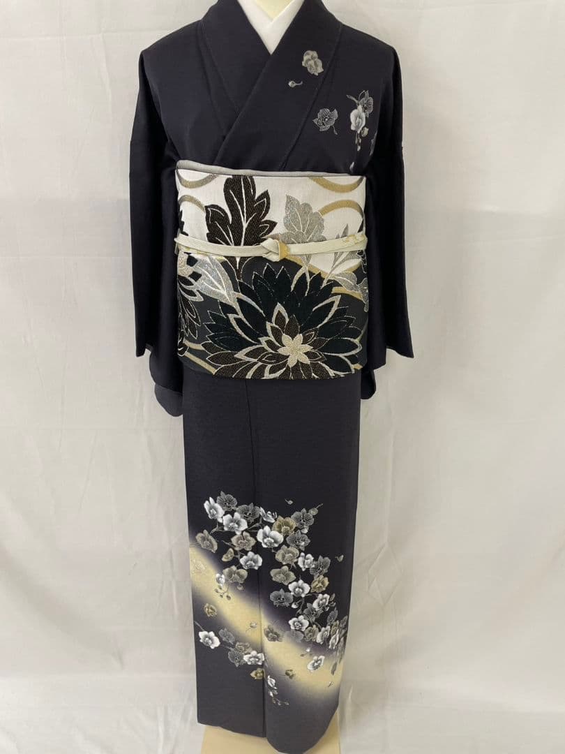 美品　正絹袷　胡蝶蘭訪問着単品