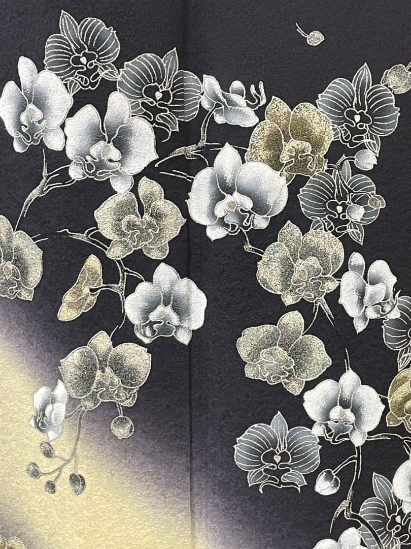 美品　正絹袷　胡蝶蘭訪問着単品