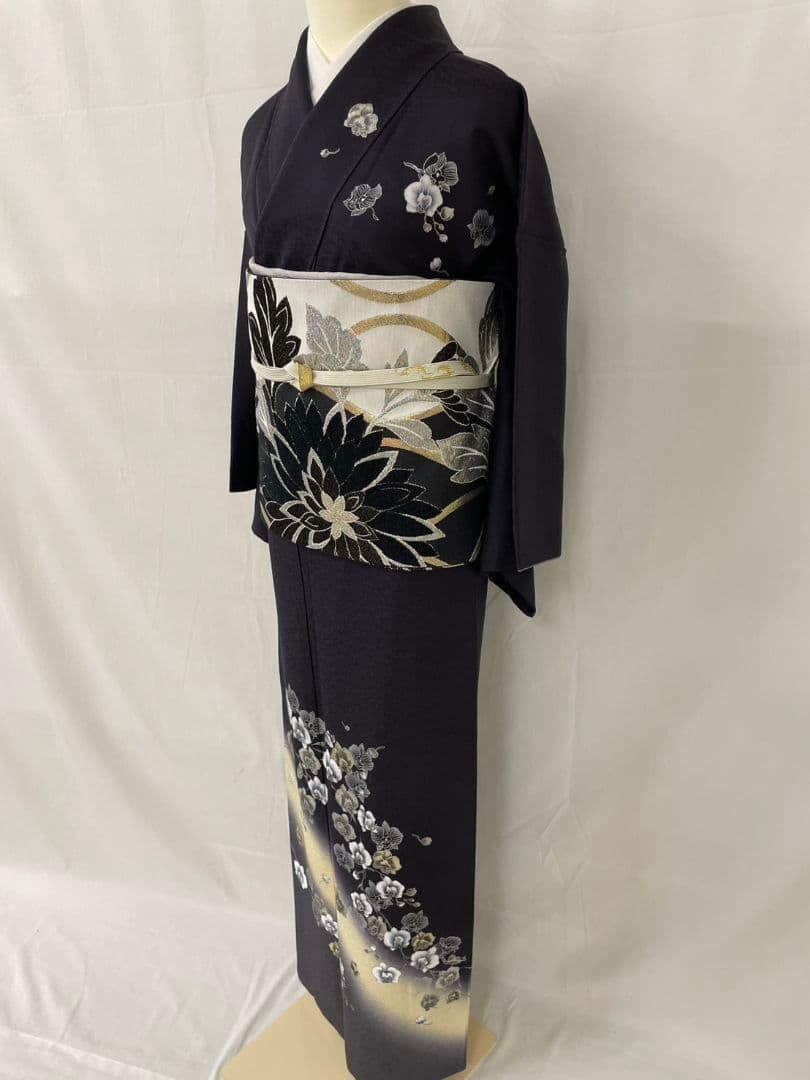 美品　正絹袷　胡蝶蘭訪問着単品