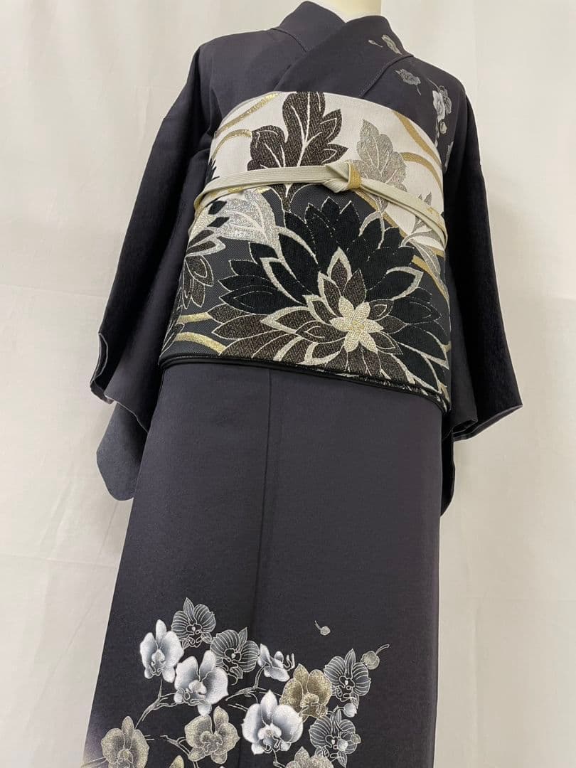 美品　正絹袷　胡蝶蘭訪問着単品