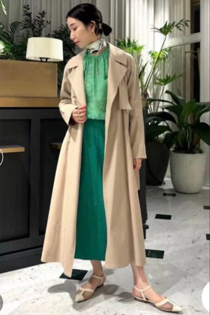 極美品 トゥモローランド Ballsey ウールギャバジン ガウンコート　34