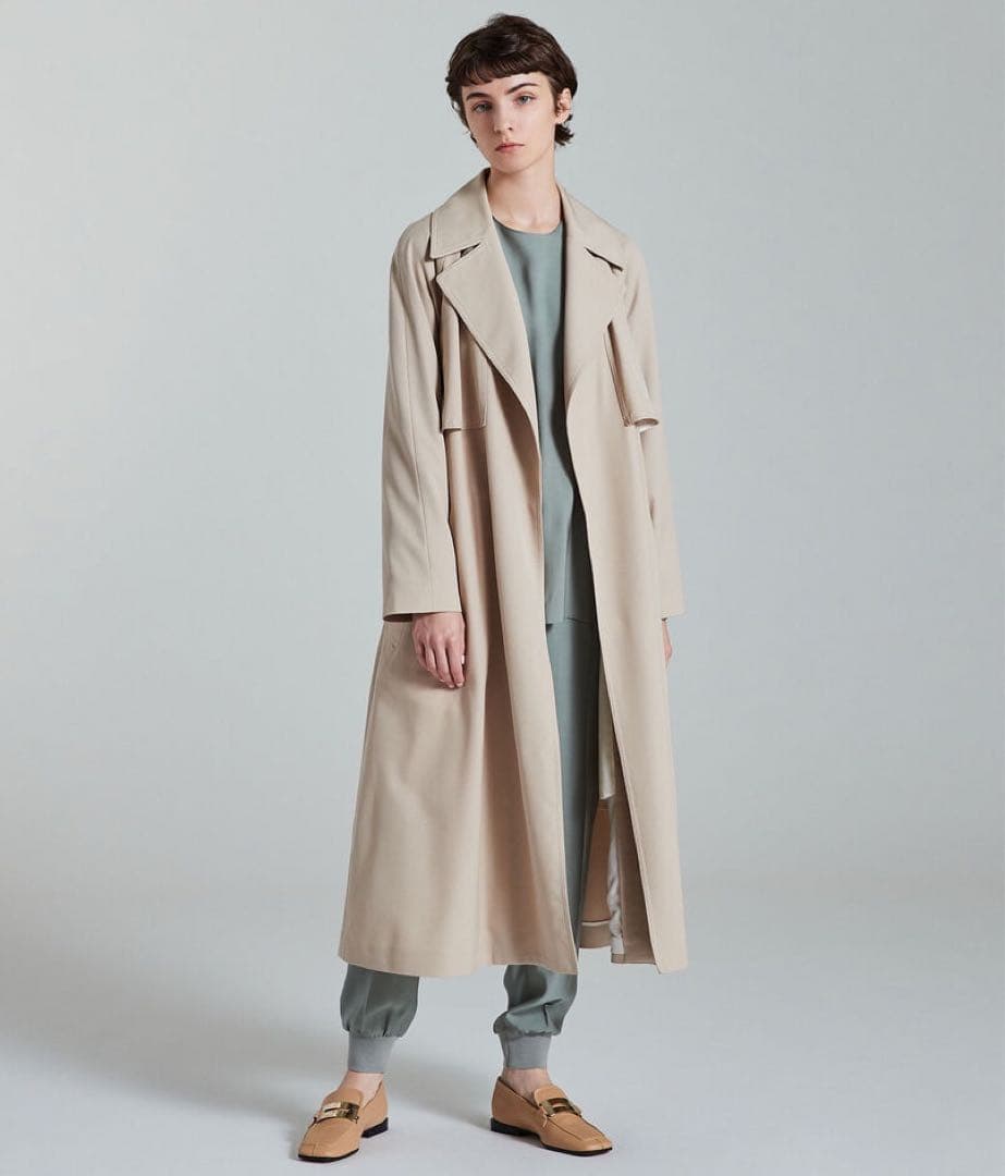 極美品 トゥモローランド Ballsey ウールギャバジン ガウンコート　34