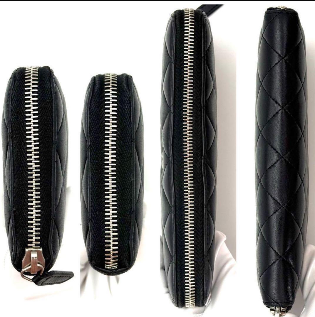 シャネル　マトラッセ 長財布　ラムスキン　美品