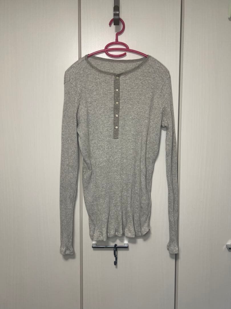 テレコヘンリーネックプルオーバー　ベージュ