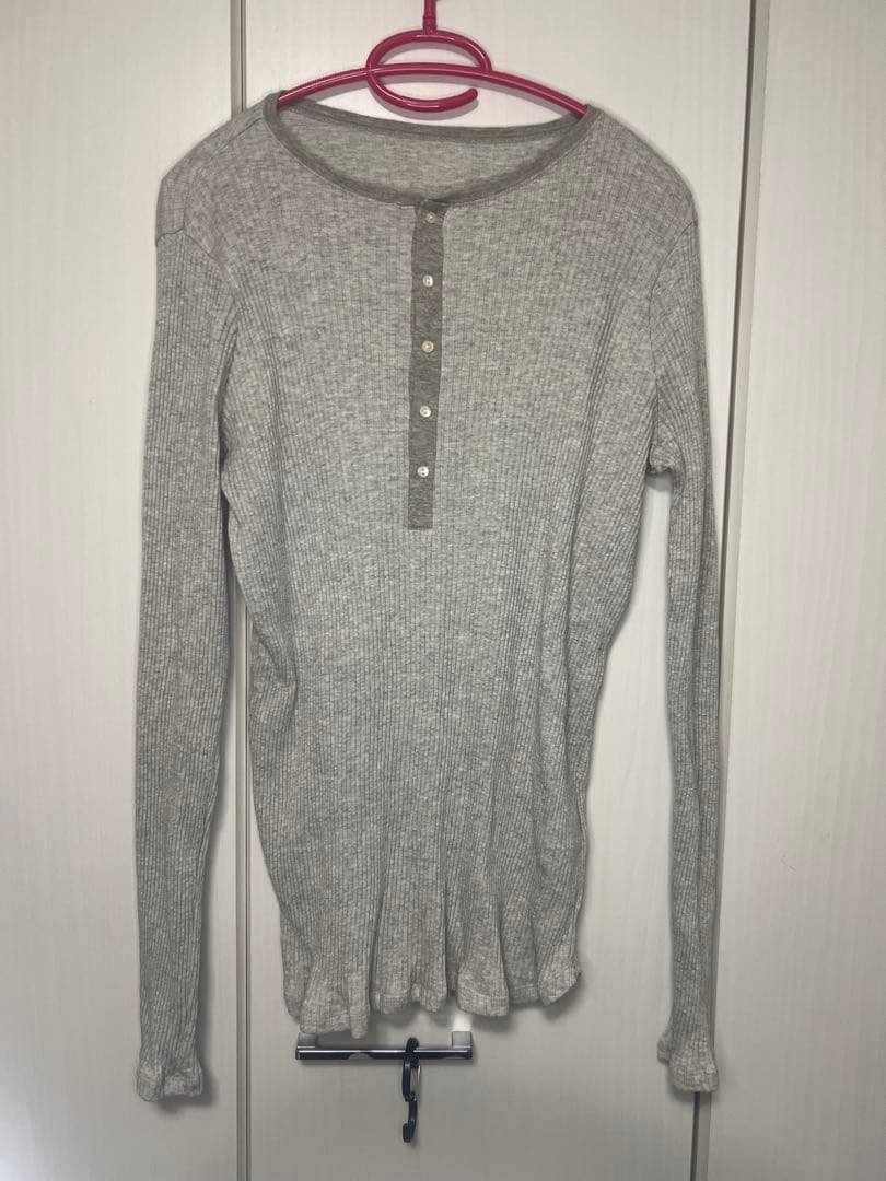 テレコヘンリーネックプルオーバー　ベージュ