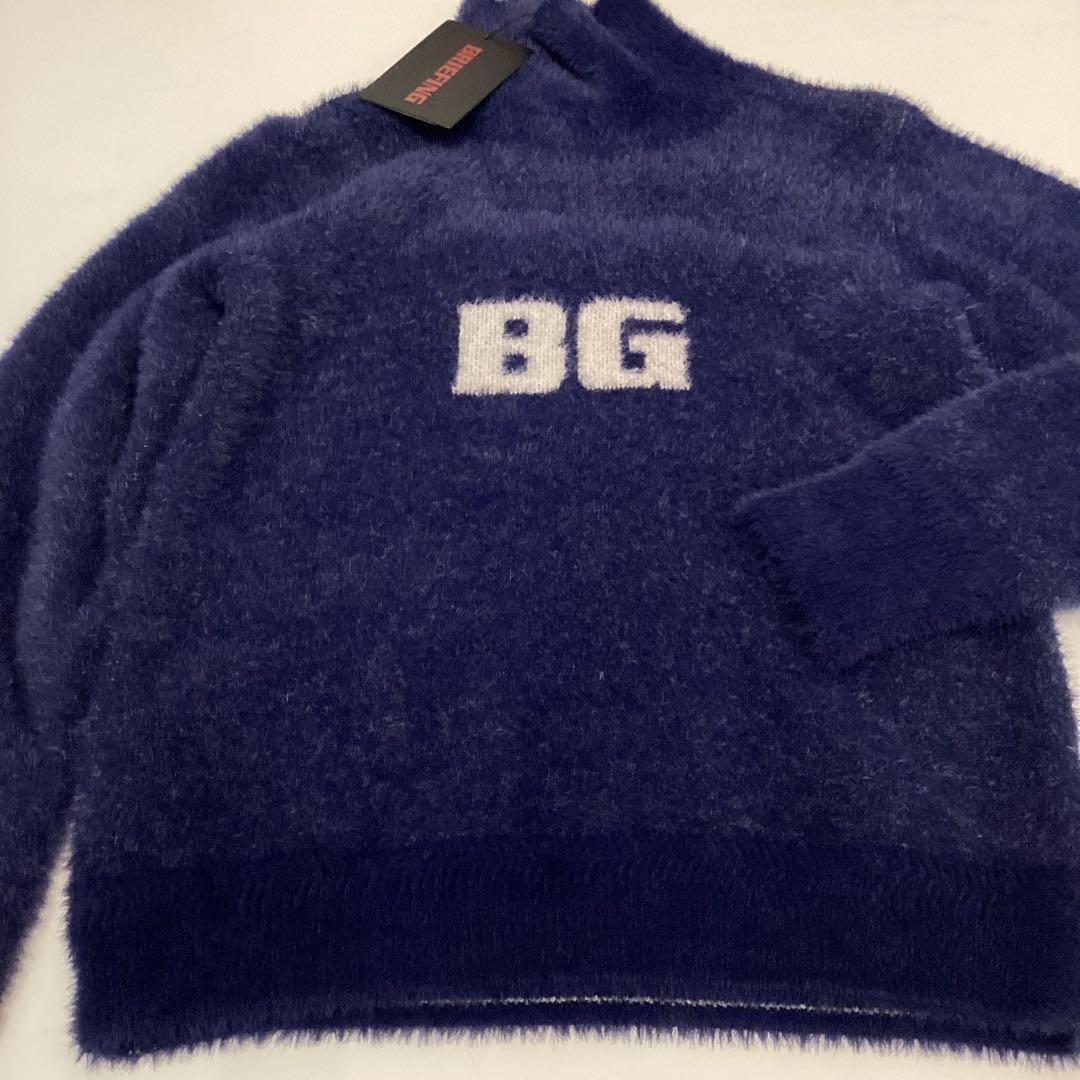 BRIEFING 新品　CL WS SHAGGY LOGO KNIT ネイビー