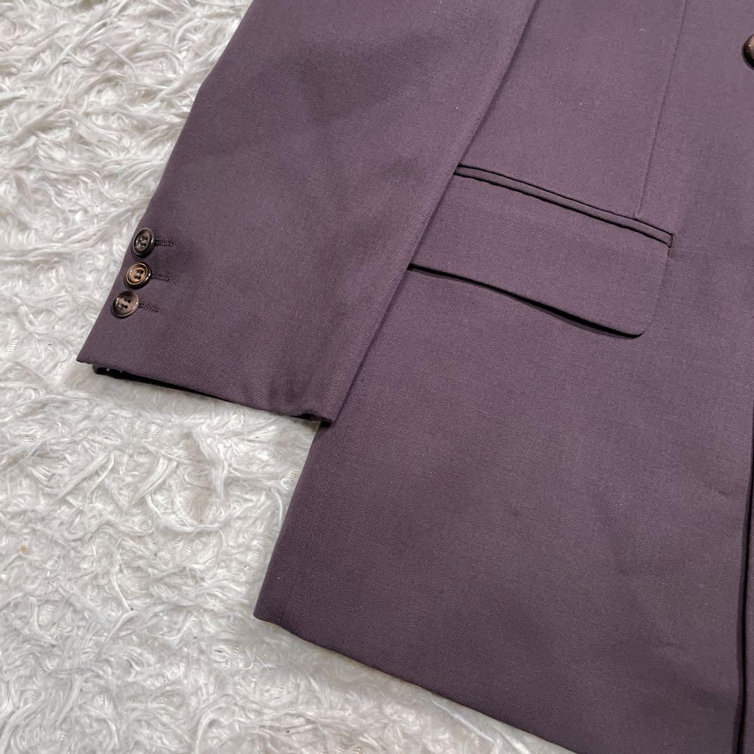 ヴィンテージ　ダブル　スーツ　セットアップ　紫　パープル　XL相当