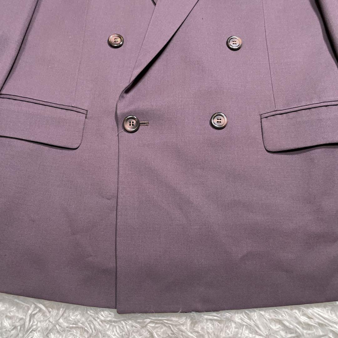 ヴィンテージ　ダブル　スーツ　セットアップ　紫　パープル　XL相当