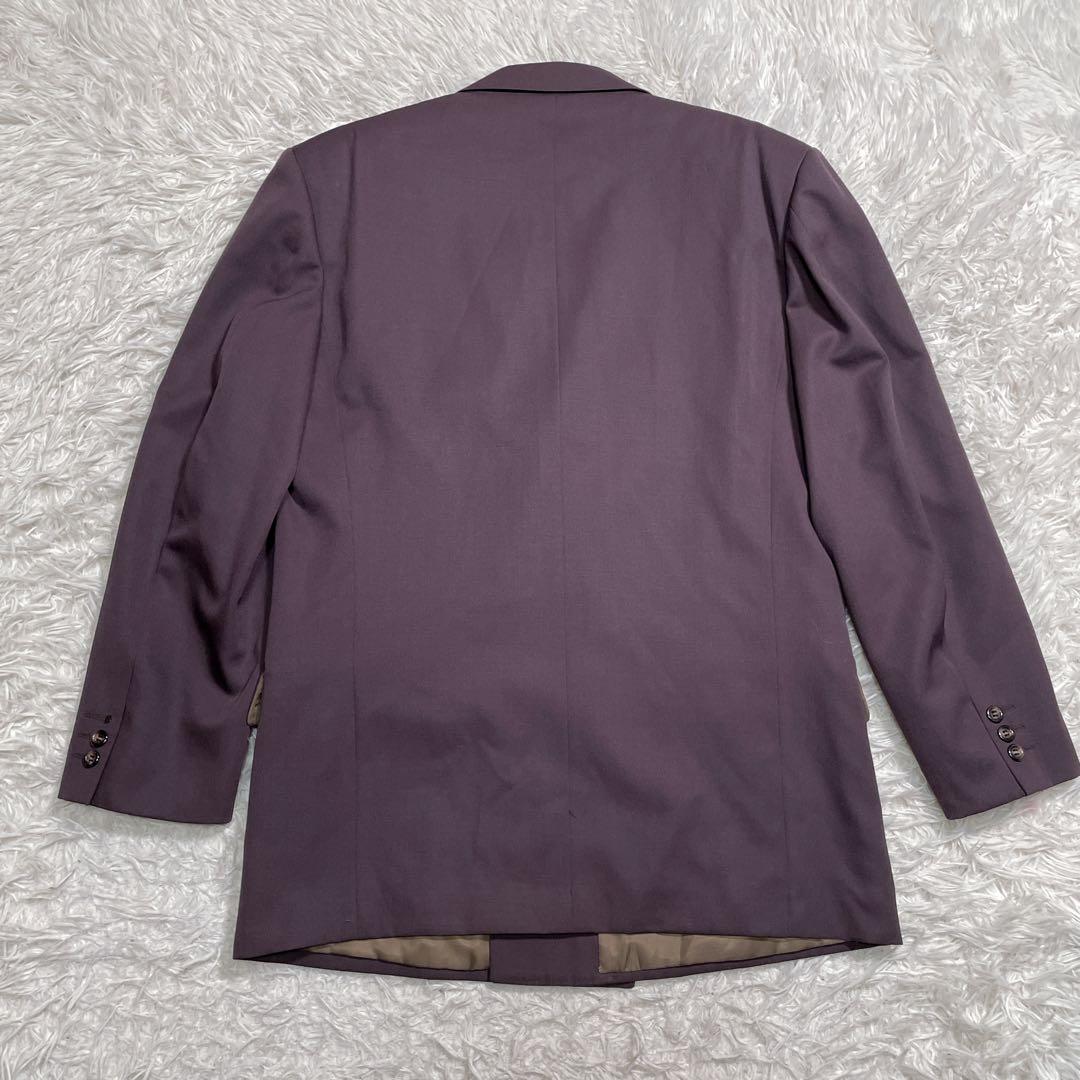 ヴィンテージ　ダブル　スーツ　セットアップ　紫　パープル　XL相当