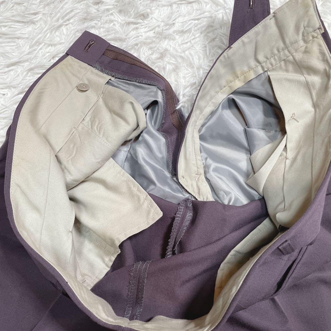 ヴィンテージ　ダブル　スーツ　セットアップ　紫　パープル　XL相当