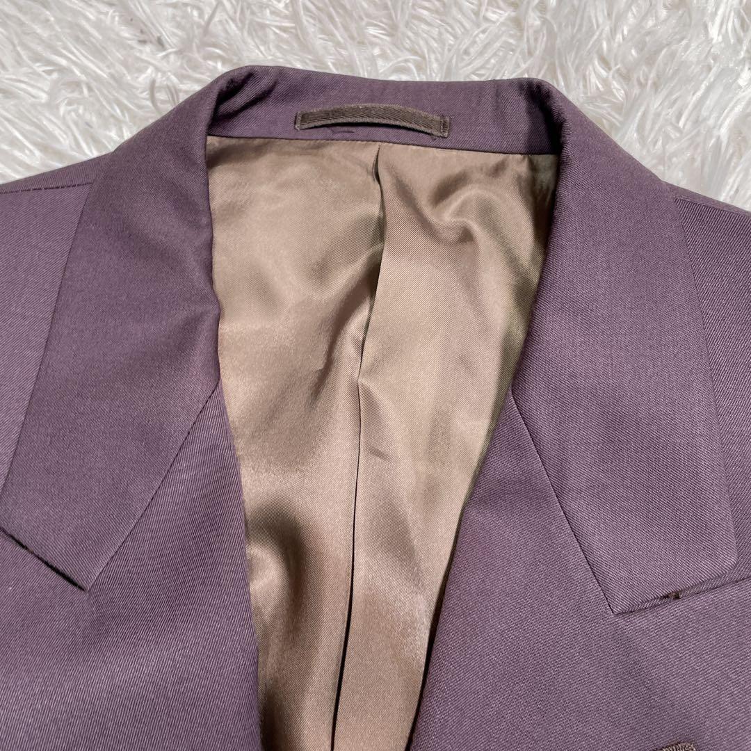 ヴィンテージ　ダブル　スーツ　セットアップ　紫　パープル　XL相当