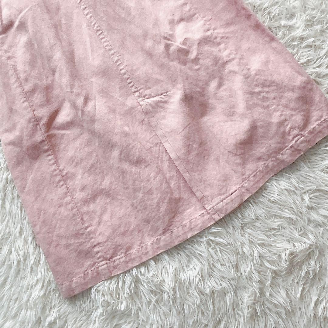 【美品】マックスマーラ ロングスプリングコート 大きいサイズ ピンク ベルト付き