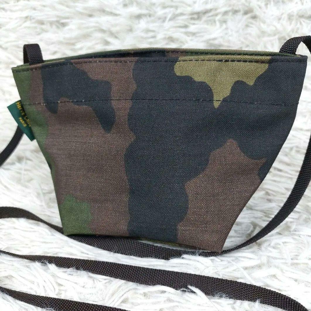 エルベシャプリエ ナイロン 舟型 XS 迷彩柄カモフラ ミニショルダーバッグ 緑