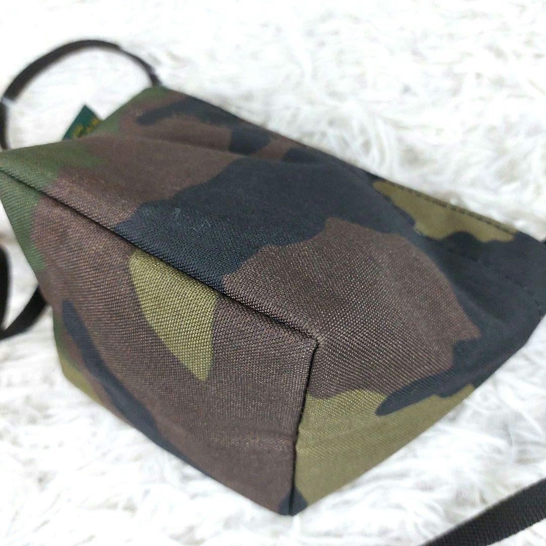 エルベシャプリエ ナイロン 舟型 XS 迷彩柄カモフラ ミニショルダーバッグ 緑