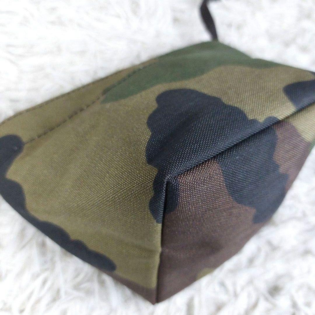 エルベシャプリエ ナイロン 舟型 XS 迷彩柄カモフラ ミニショルダーバッグ 緑