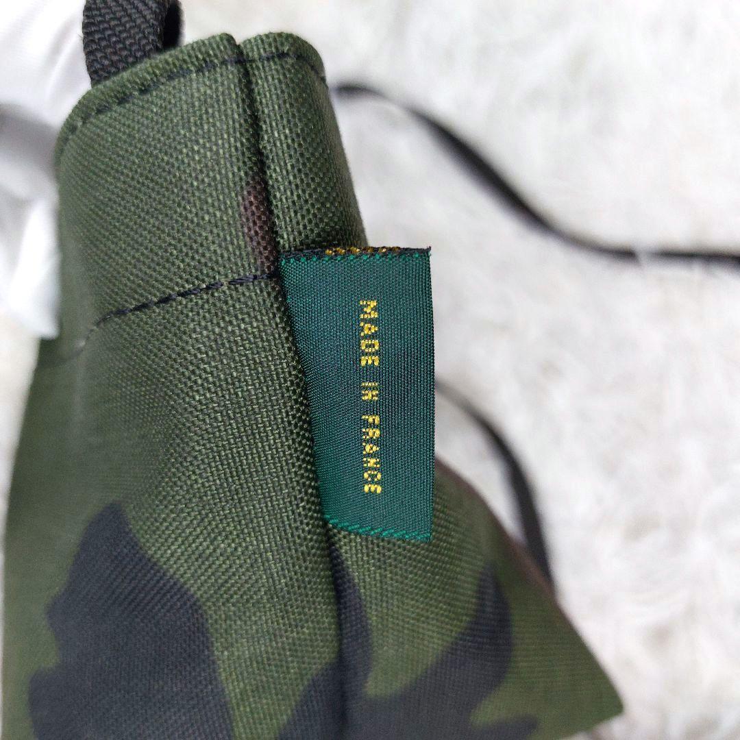 エルベシャプリエ ナイロン 舟型 XS 迷彩柄カモフラ ミニショルダーバッグ 緑