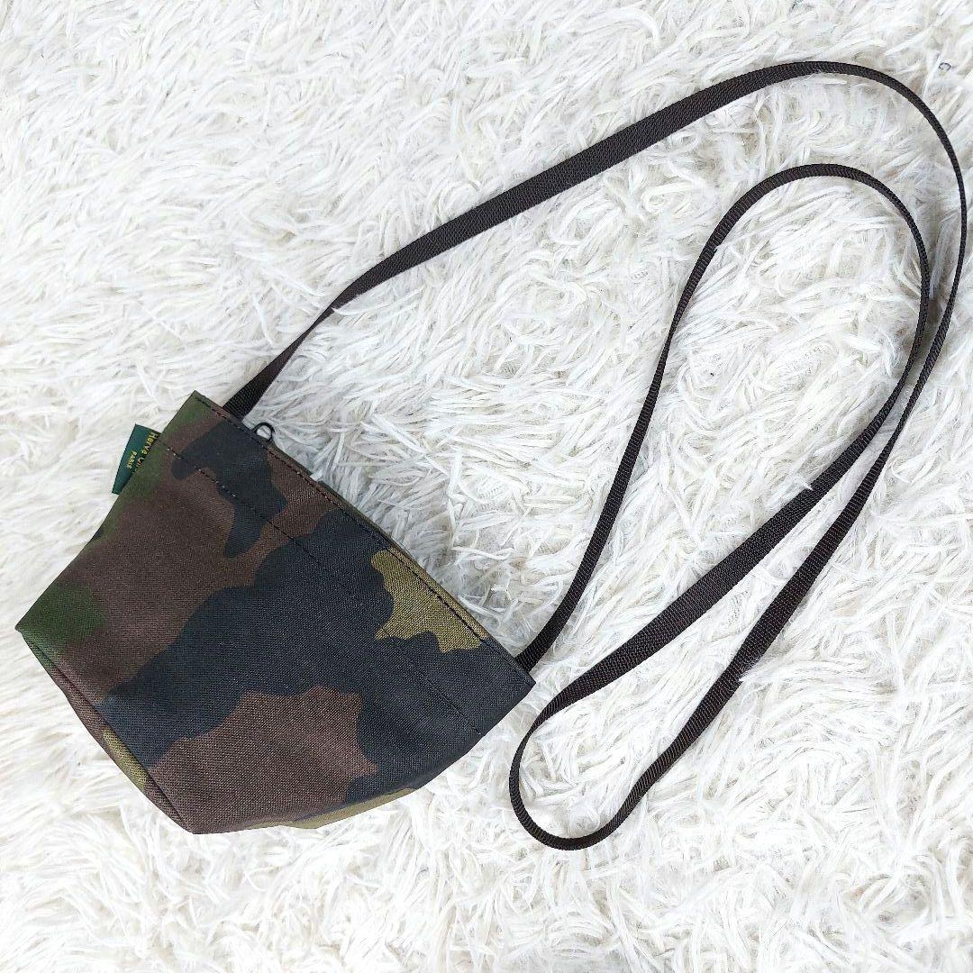 エルベシャプリエ ナイロン 舟型 XS 迷彩柄カモフラ ミニショルダーバッグ 緑