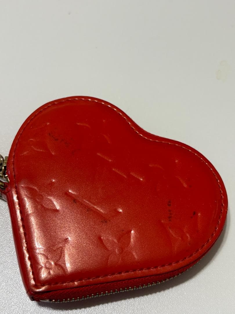 LOUIS VUITTON ケース キーチェーン レッド やや汚れあり
