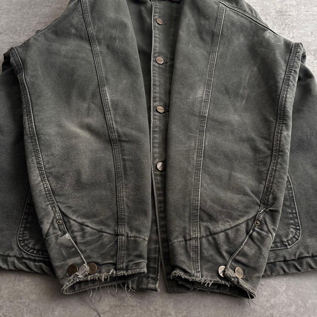 USA製■00's■carhartt【XL】モスグリーン チョアコート フェード