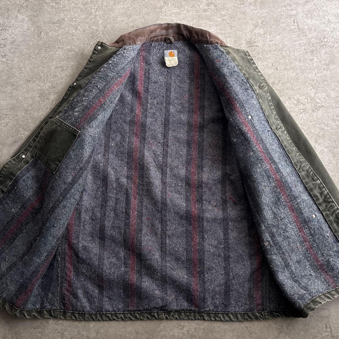 USA製■00's■carhartt【XL】モスグリーン チョアコート フェード