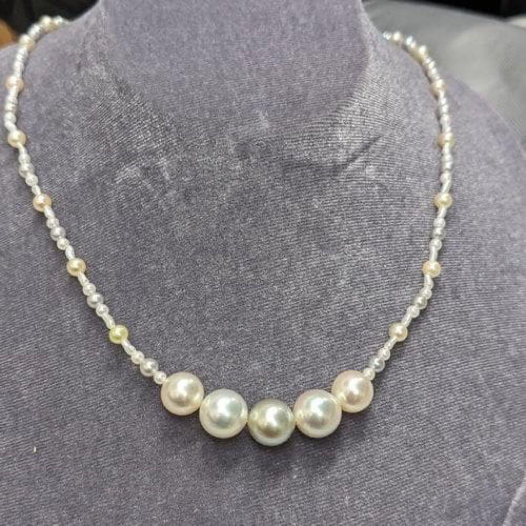 ☆あこや真珠ネックレス☆ケシ・ベビーパール使用 50cm