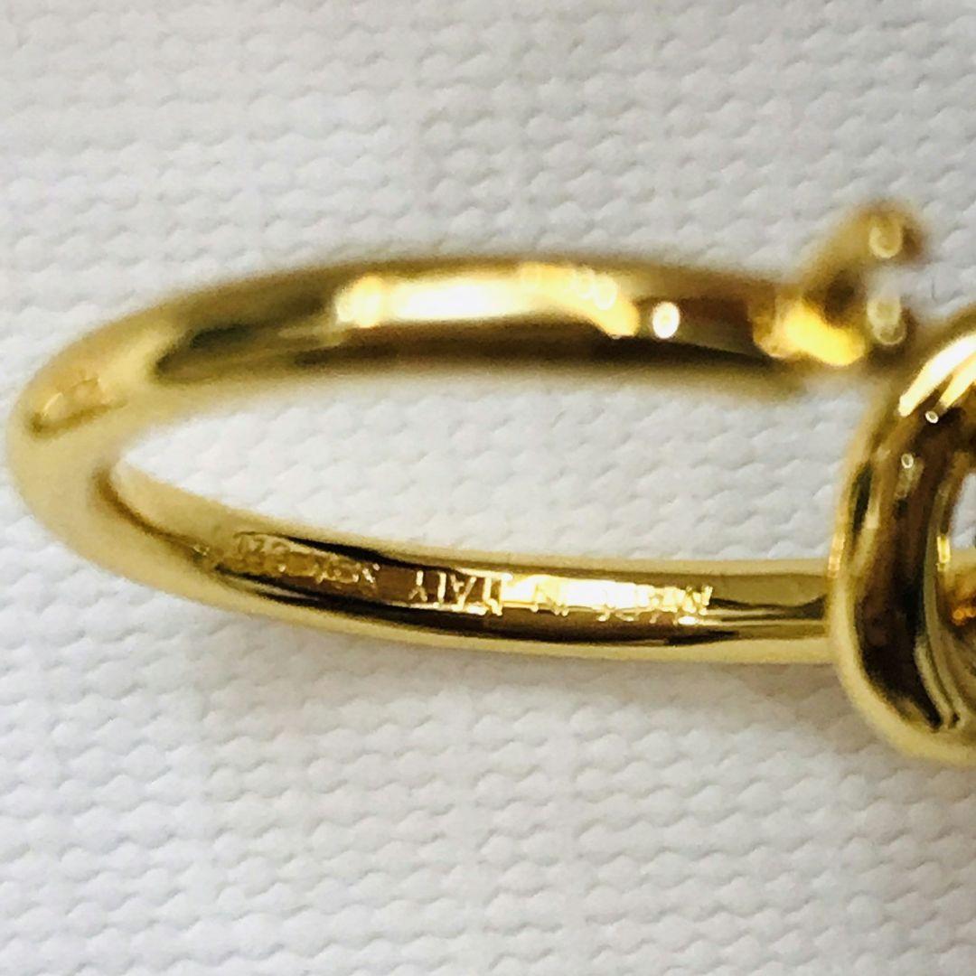 美品　ノット スモールフープ ピアス