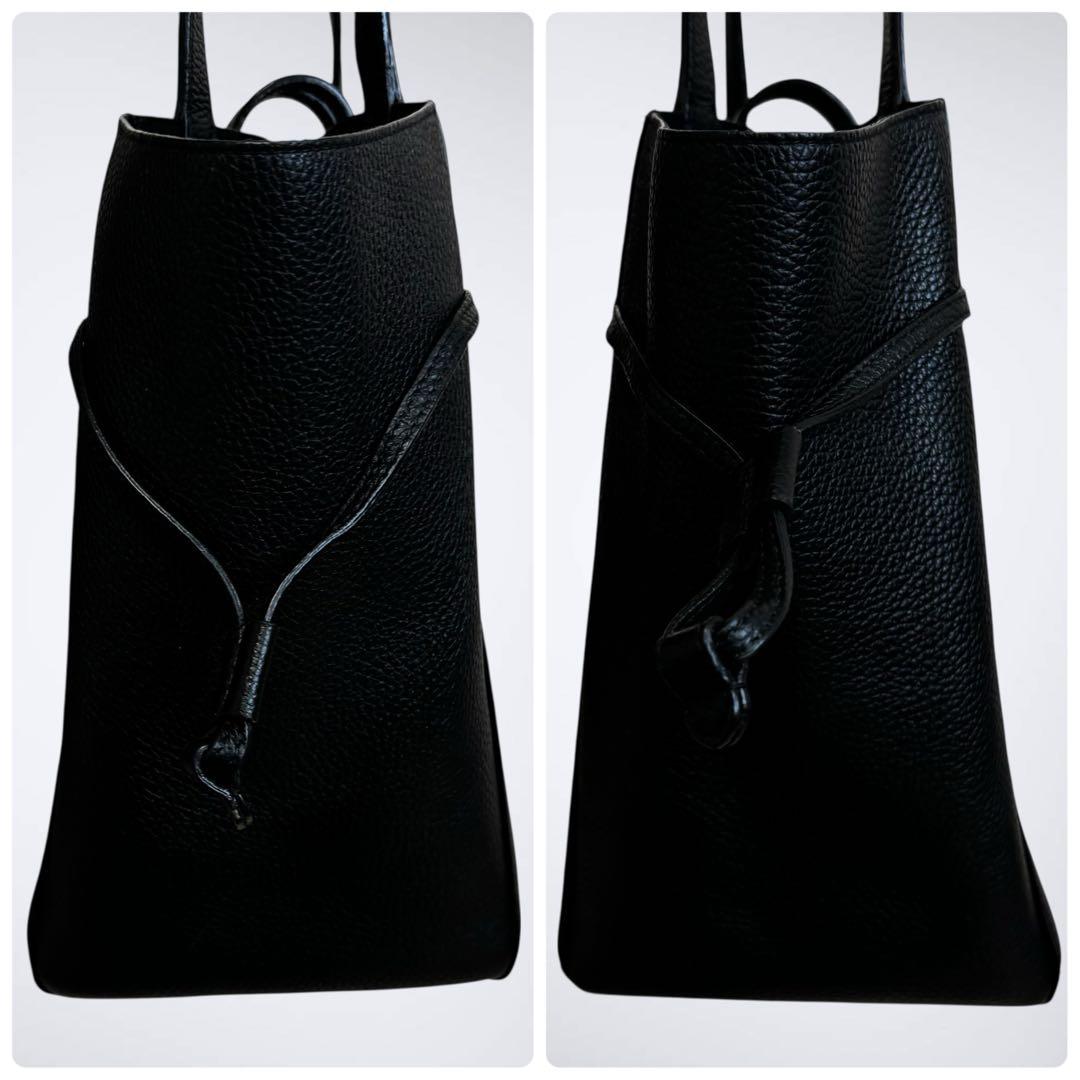 極美品 FURLA フルラ ネット トートバッグ ブラック 黒 近年モデル シボ