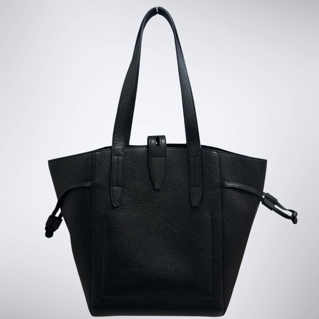 極美品 FURLA フルラ ネット トートバッグ ブラック 黒 近年モデル シボ