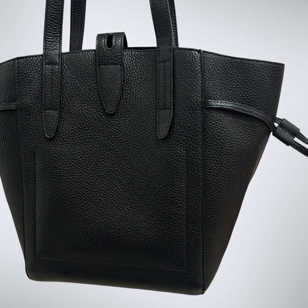 極美品 FURLA フルラ ネット トートバッグ ブラック 黒 近年モデル シボ