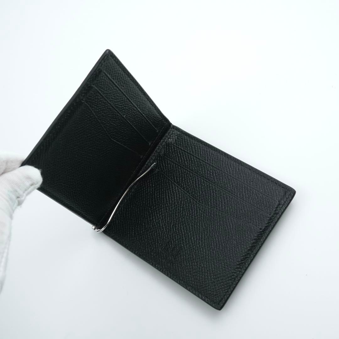 ✨未使用展示品・箱購入カード付き✨　ダンヒル　マネークリップ　ロゴ刻印　本革