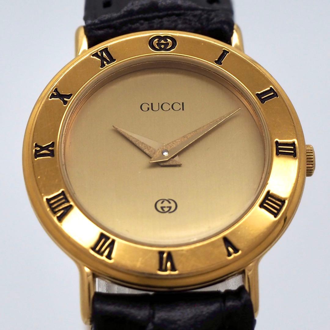 119【美品】GUCCI レディース 時計 3000L 新品ベルト ゴールド