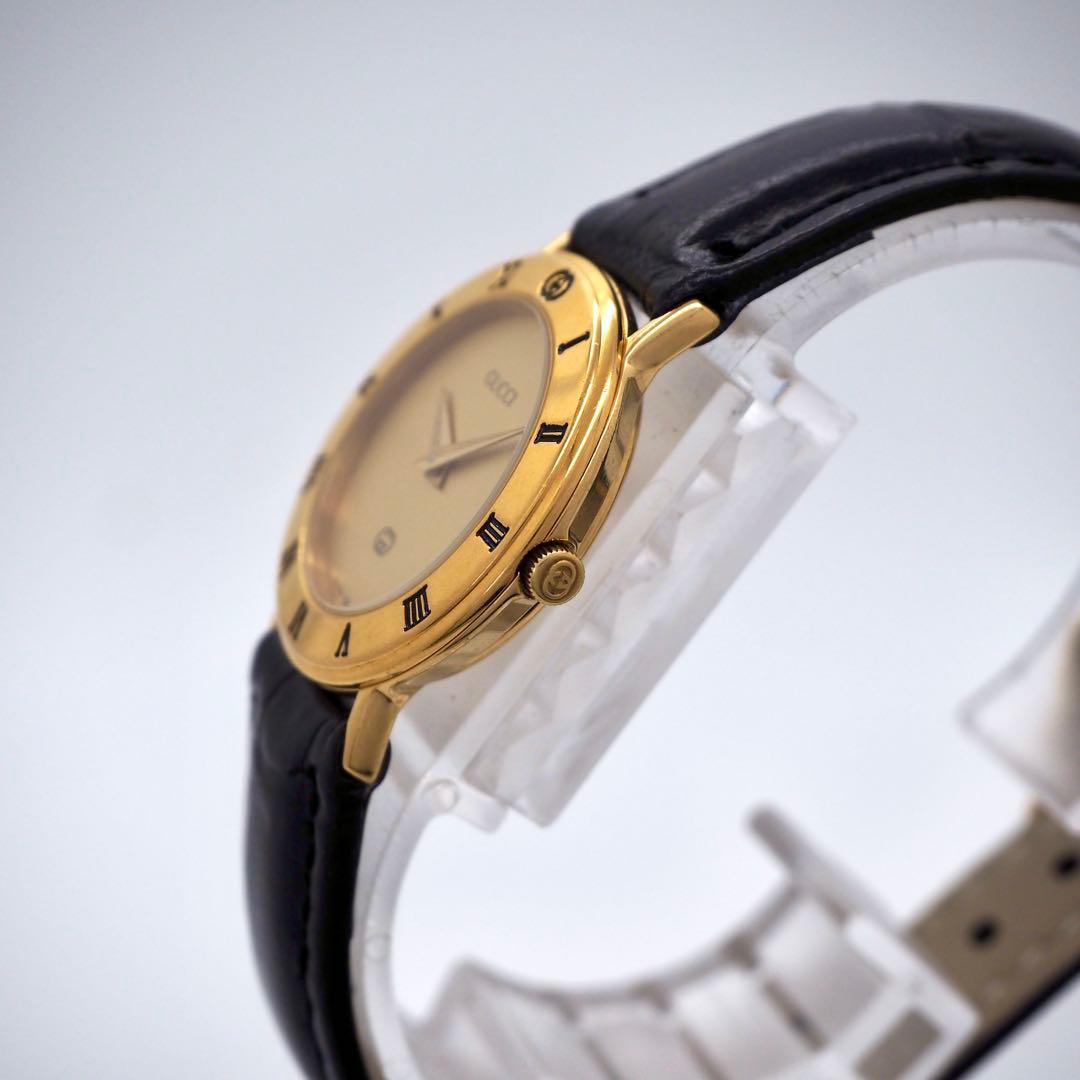 119【美品】GUCCI レディース 時計 3000L 新品ベルト ゴールド
