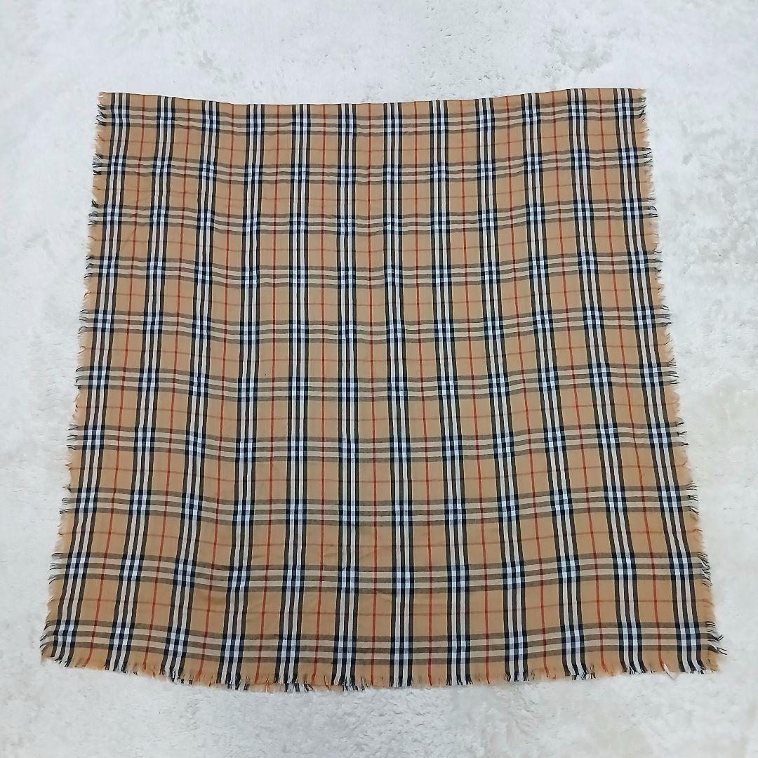 【極美品】BURBERRY LONDON 大判フリンジマフラー ノバチェック