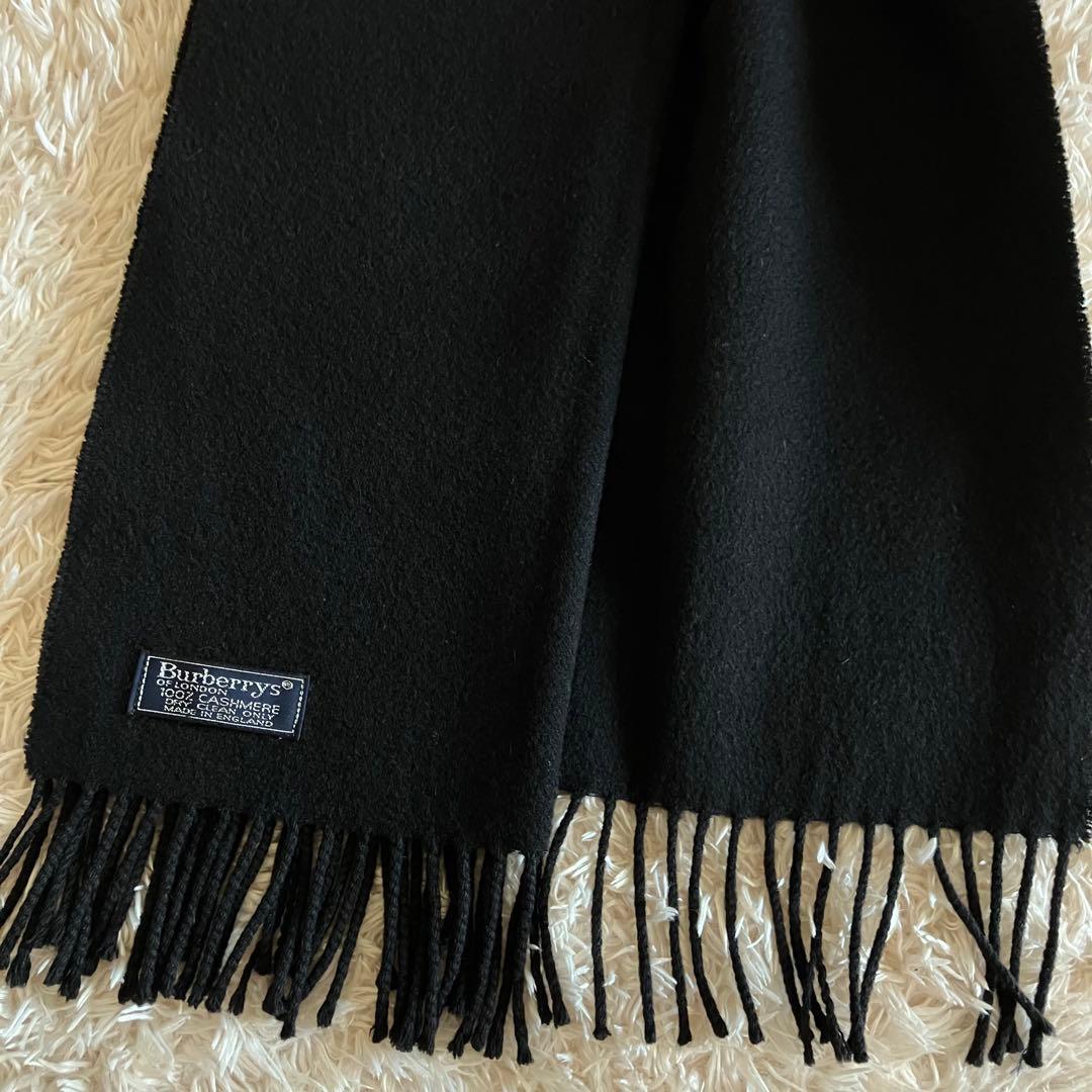 バーバリー　Burberrys 100%カシミヤ マフラー 黒
