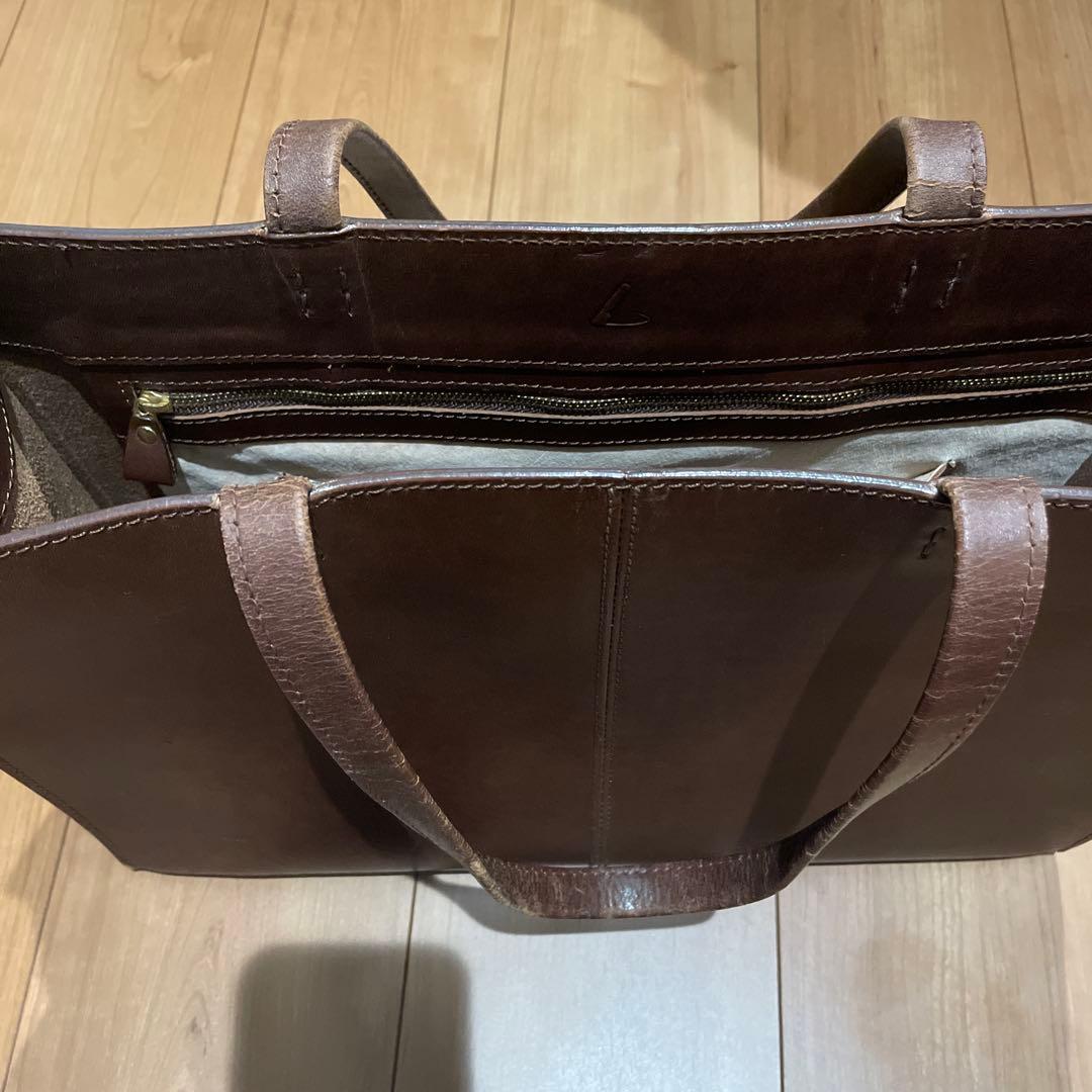 土屋鞄　ナチューラ　ブラウンレザートートバッグ